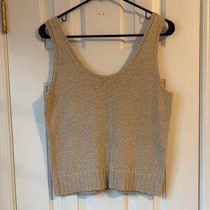 LOFT Beige Knit Scoop Neck Tank